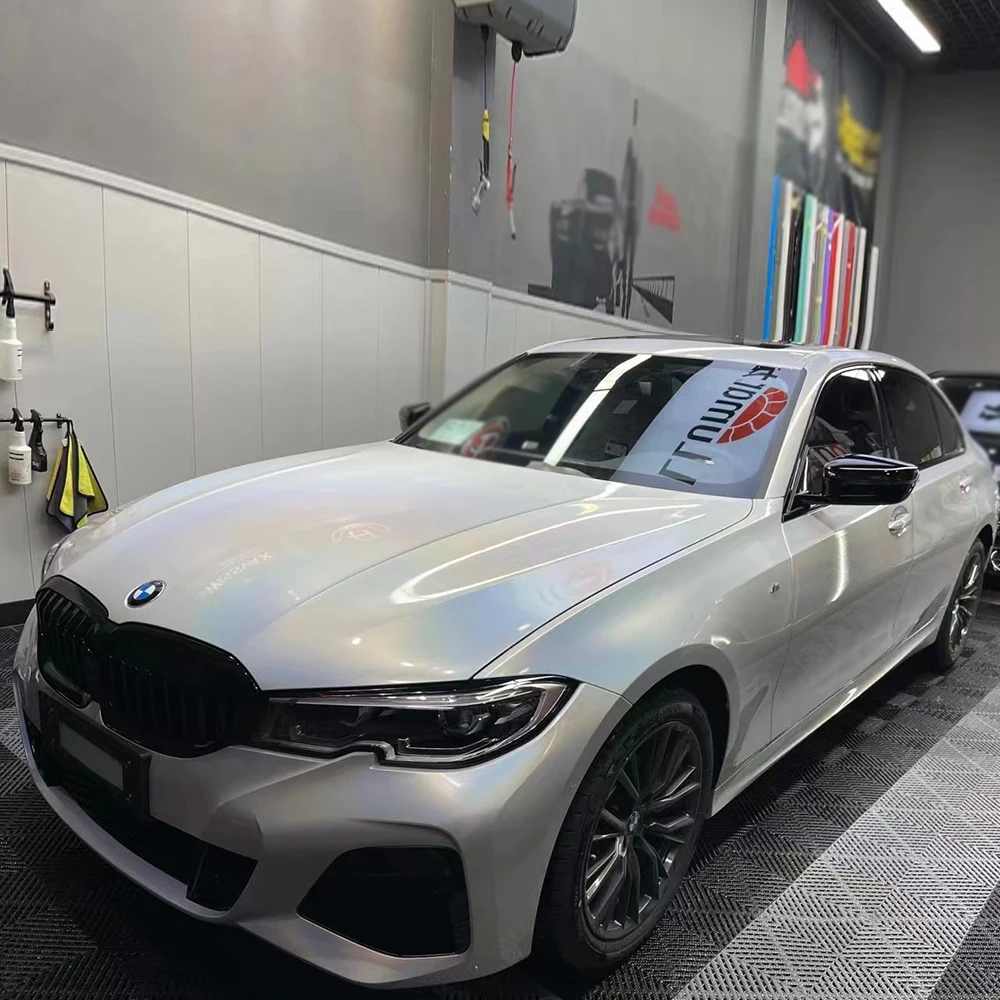 Wrapmaster Top quality Glossy Laser White vehicle Wraps Vinyl wrapping film