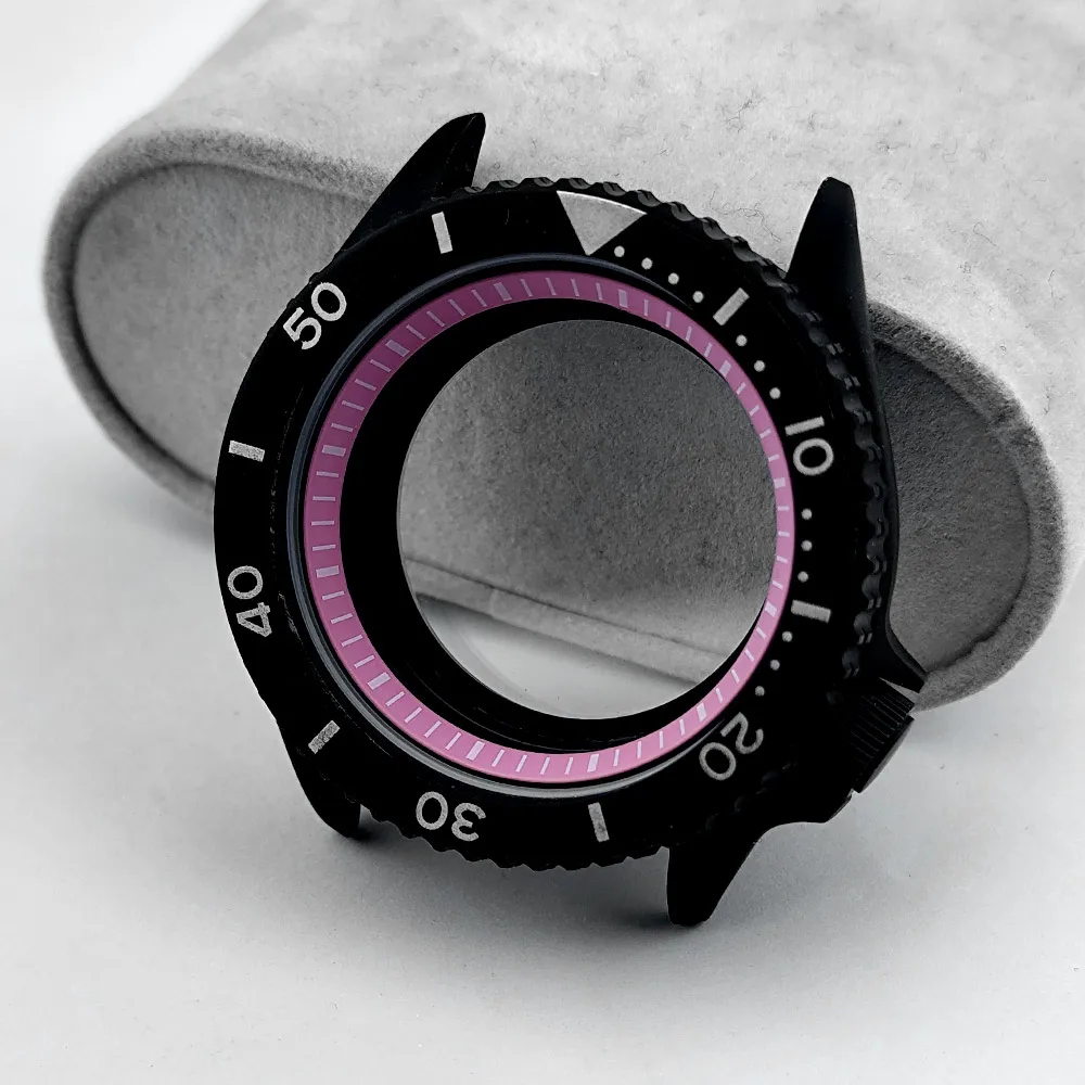 Anti-Reflective Classic 42mmfrosted black Case Fit NH35 NH36 Movement Sapphire Watch   parts accessories part Watch Case