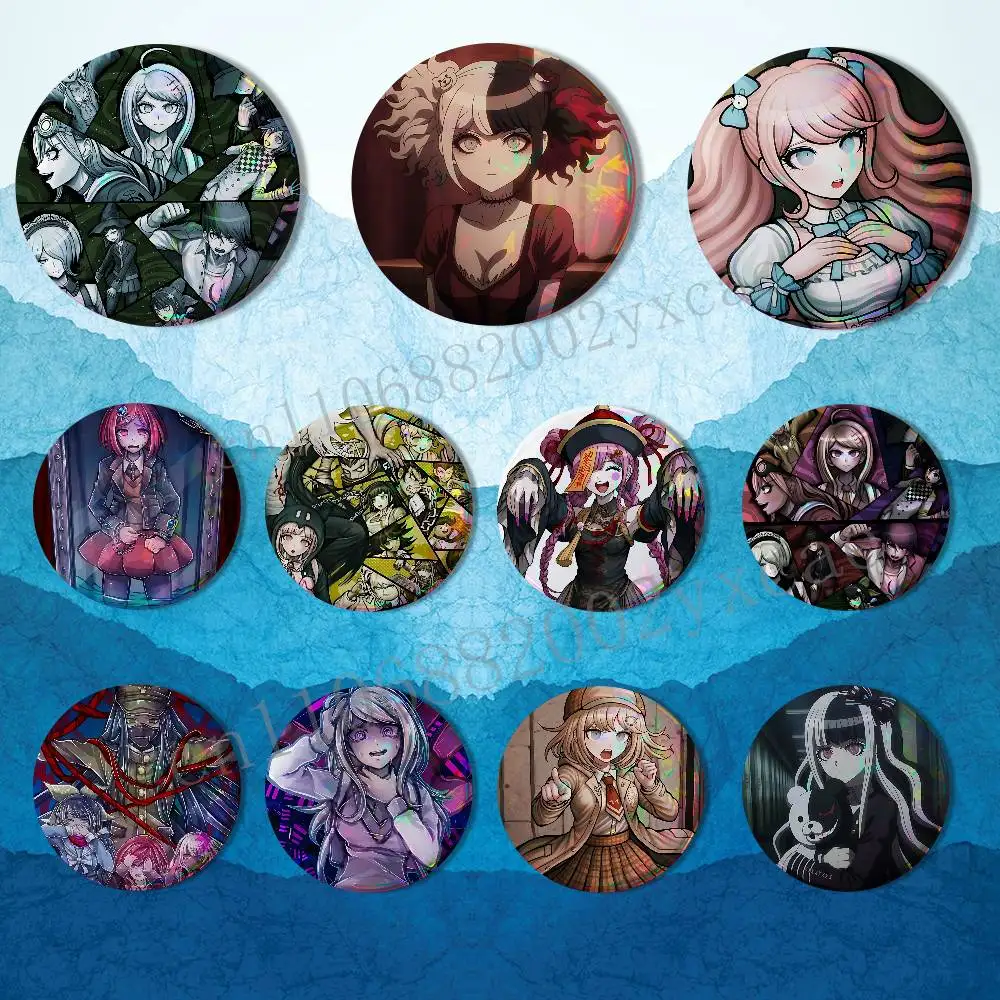

S-Super Danganronpa Goodbye HD Print 58mm 44mm Lapel Pins Pretty Derby Round Display Brooches Brooch Badges