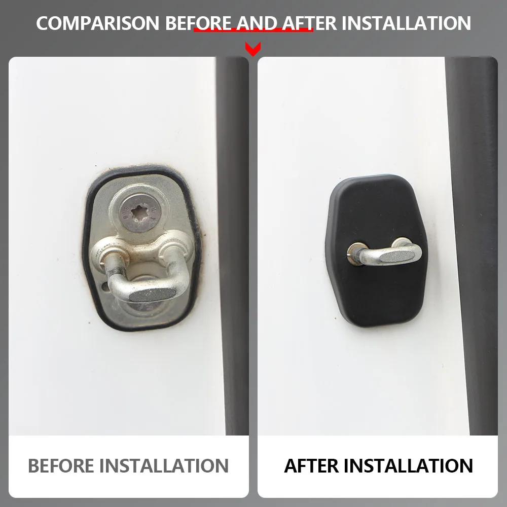For Peugeot 2008 2019 - 2023 E2008 2020 - 2022 Door Lock Cover Door Limiting Stopper Cover 4Pcs ABS Protector Accessories