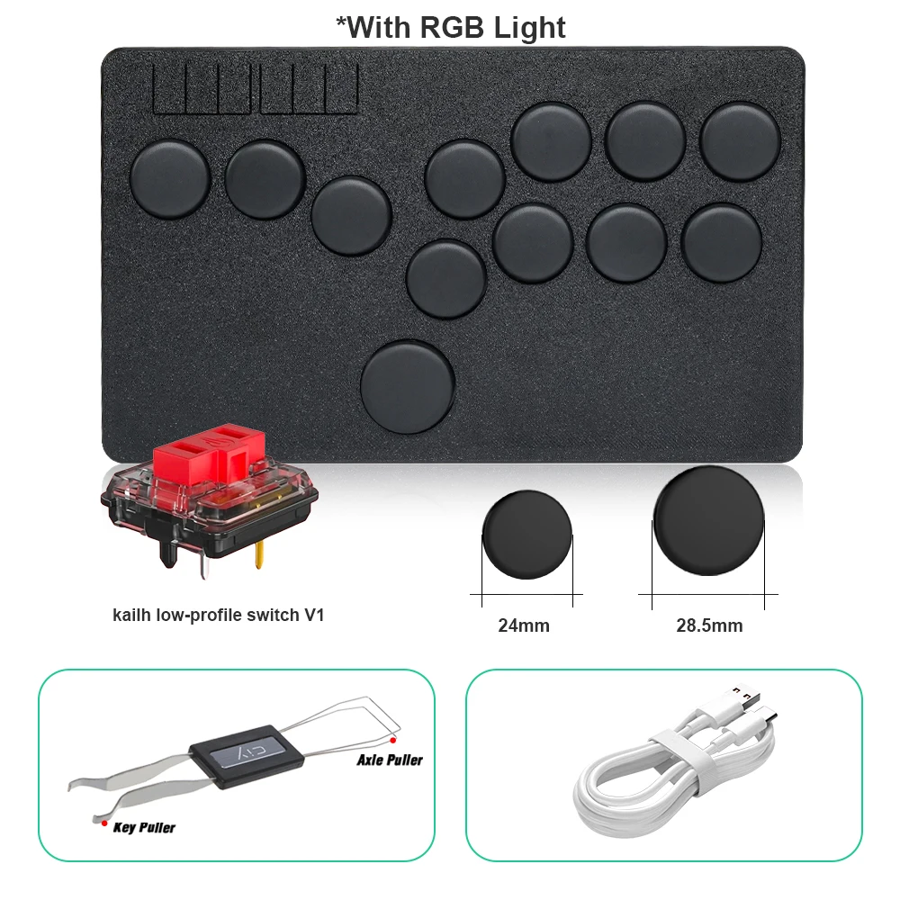 Flatbox Stickless Arcade Stick Controller für PC Pico Mini Style Hot SWAP Kailh Hitbox Fightstick für PS4/PS3/Schalter – Detail 16