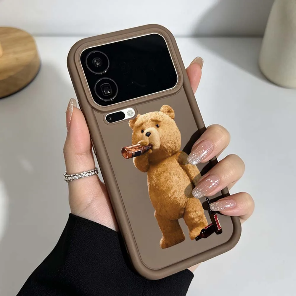 Fun Teddy Bear Cover For Xiaomi Mi 17 15 14 13 12 11 14T 13T 9T 12S Pro Max Lite Eye Ladder Phone Case