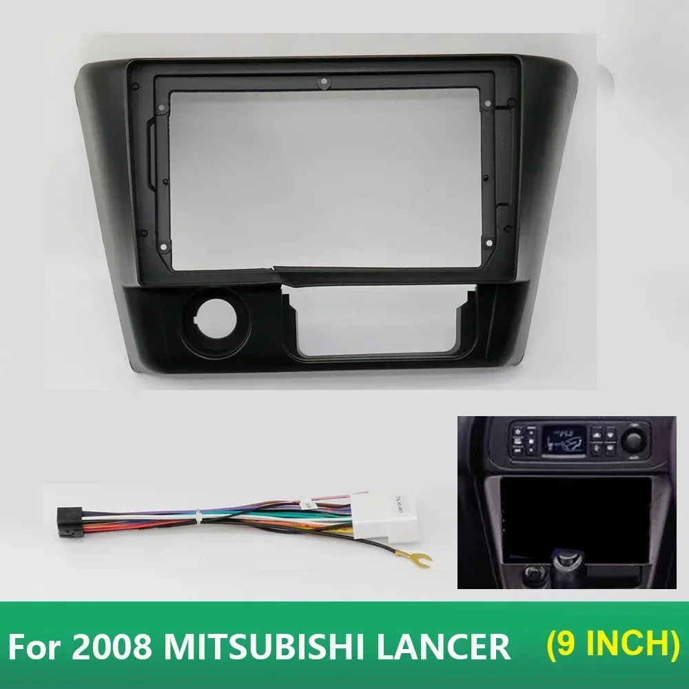 For 2008 MITSUBISHI LANCER (9INCH, LHD)Car Radio Fascias Android GPS MP5 Stereo Player 2 Din Head Unit Panel Dash Frame Installa