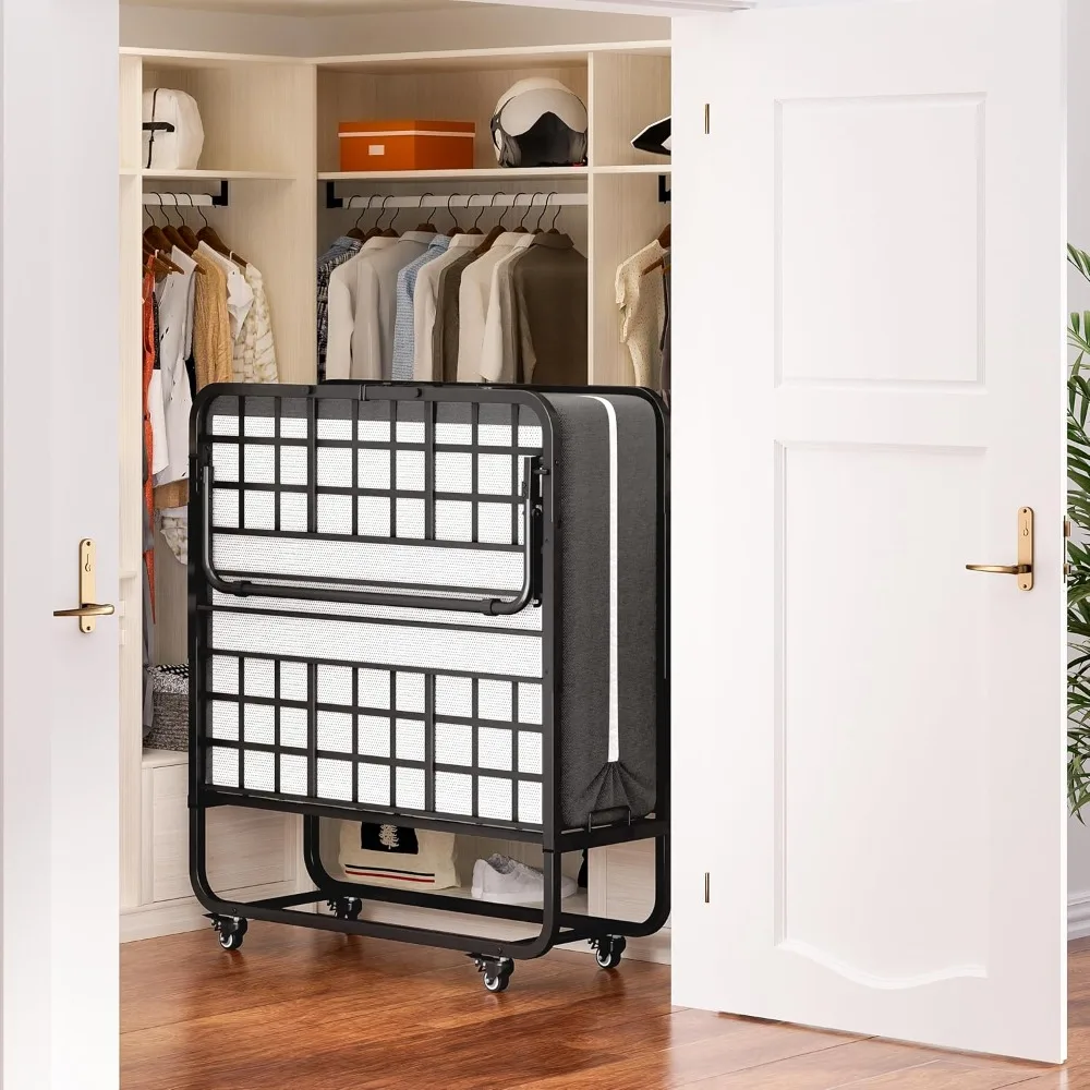 سرير قابل للطي محمول بحجم مزدوج للبالغين مع مرتبة إسفنجية الذاكرة - سرير ضيوف مثالي #4