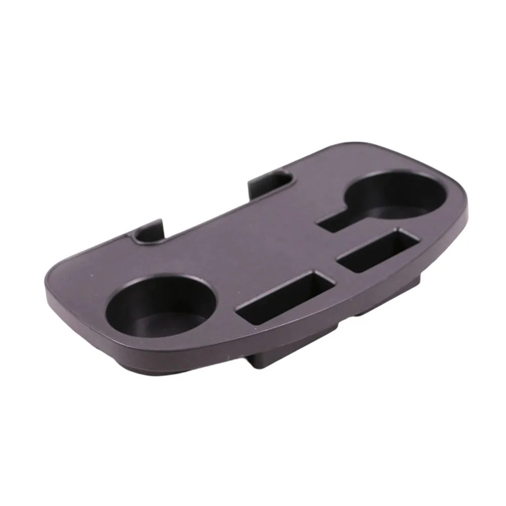 Clip On Cup Holder With Mobile Phone Slot For Camping Chair Armrest Side Table Black Plastic Tray Outdoor Beach Festival Gear