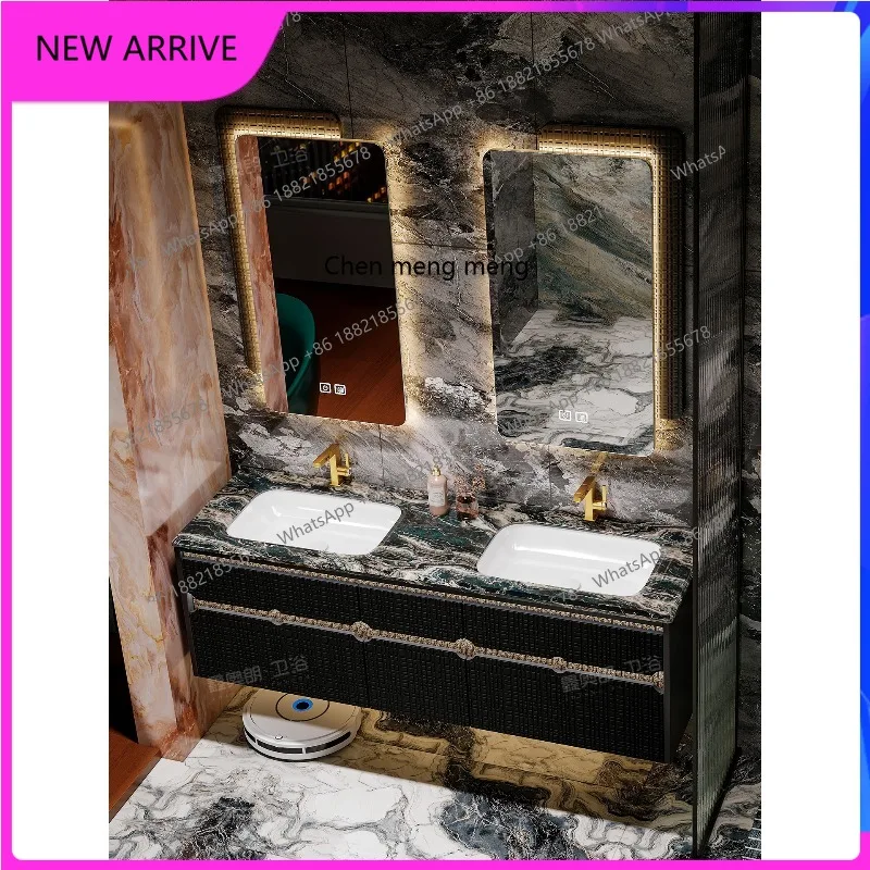 

C88 High-end Italian light luxury double basin bathroom cabinet combination bathroom washbasin cabinet