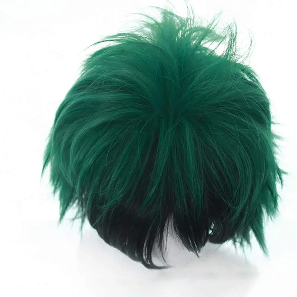 Anime My Hero Academia Midoriya Izuku Cos odgrywanie ról syntetyczne krótkie zielone włosy peruki dla mężczyzn kostium chłopięcy Halloween Cosplay