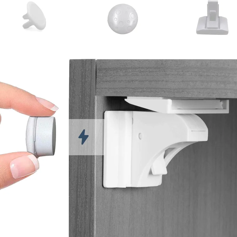 1-5PCS Magnetic Child Safety Lock, Limiter Kids No Drilling Drawer Lock Fridge Lock Cabinet Lock for Home Baby Security