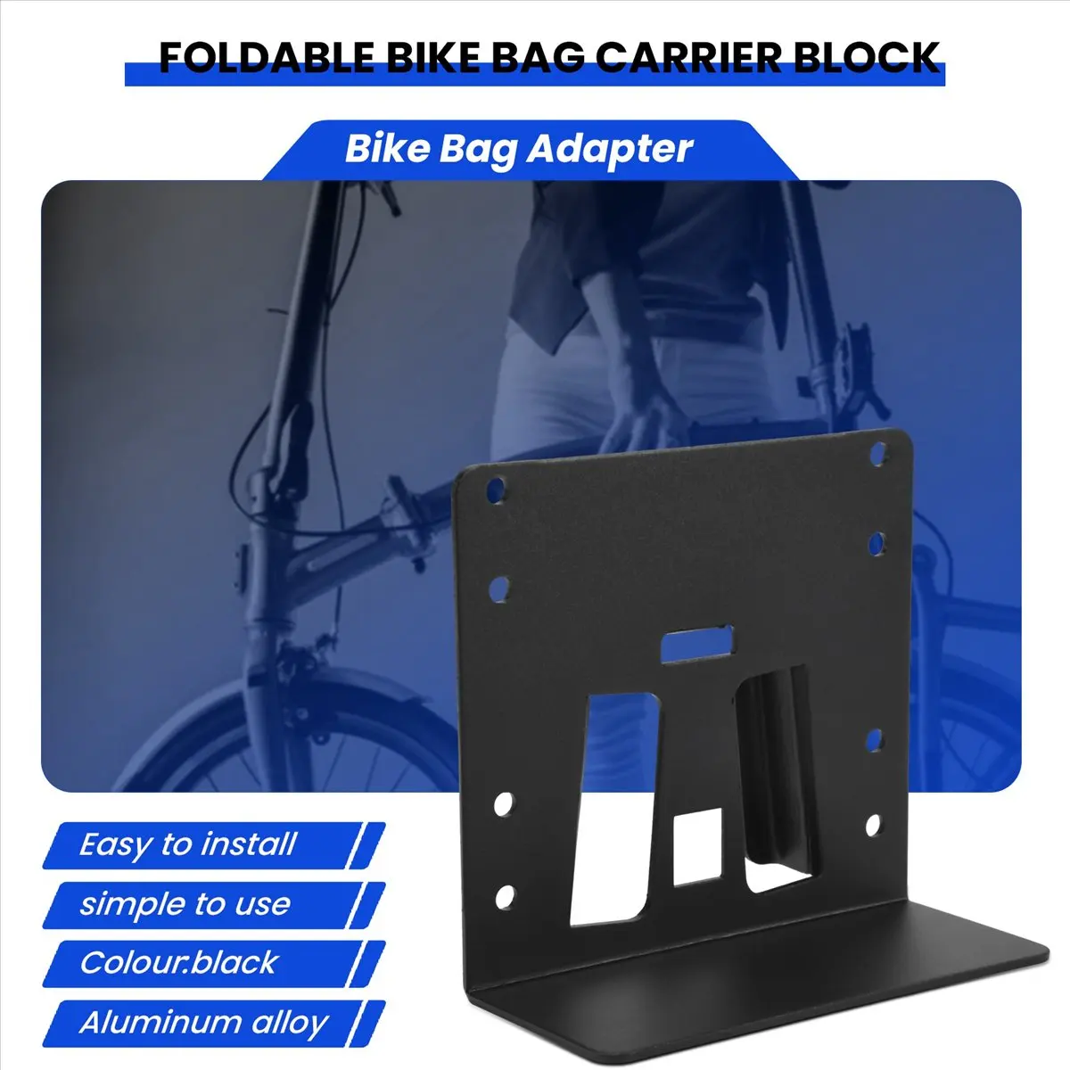 A61P Rhinowalk Aluminum Alloy Bike Bag Adapter for Foldable Bicycle Carrier Block Sbag Basket Accessories