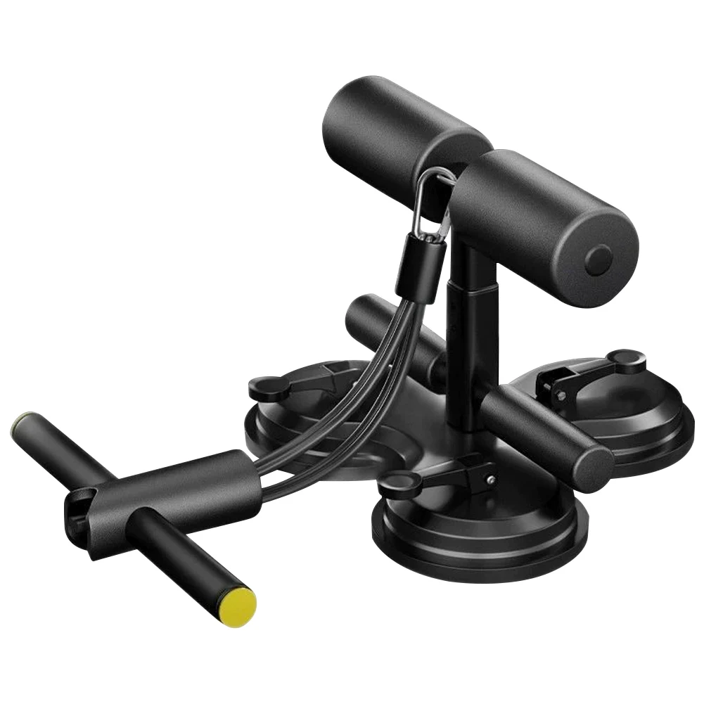 حامل أرضي للجلوس مع جهاز مساعدة 3 أكواب شفط مع حبل سحب معدات تمارين الجلوس للمنزل والمكتب وصالة الألعاب الرياضية