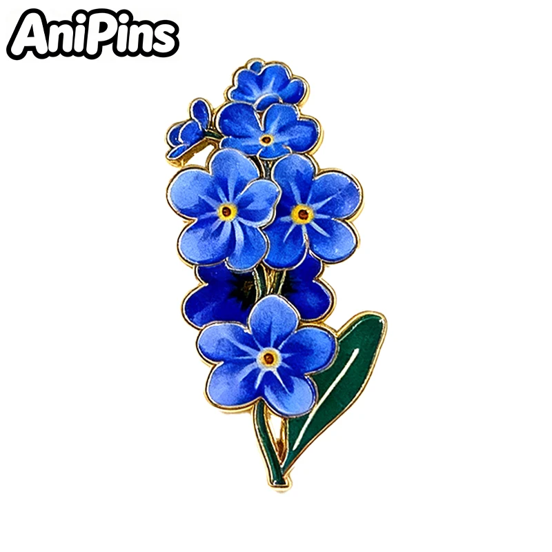 AniPins Lindos Broches de Flores, 7 Diseños, Broche de Metal Esmaltado de Orquídea y Lila, Pin para Mochila, Ropa, Solapa, Regalos para Amigos