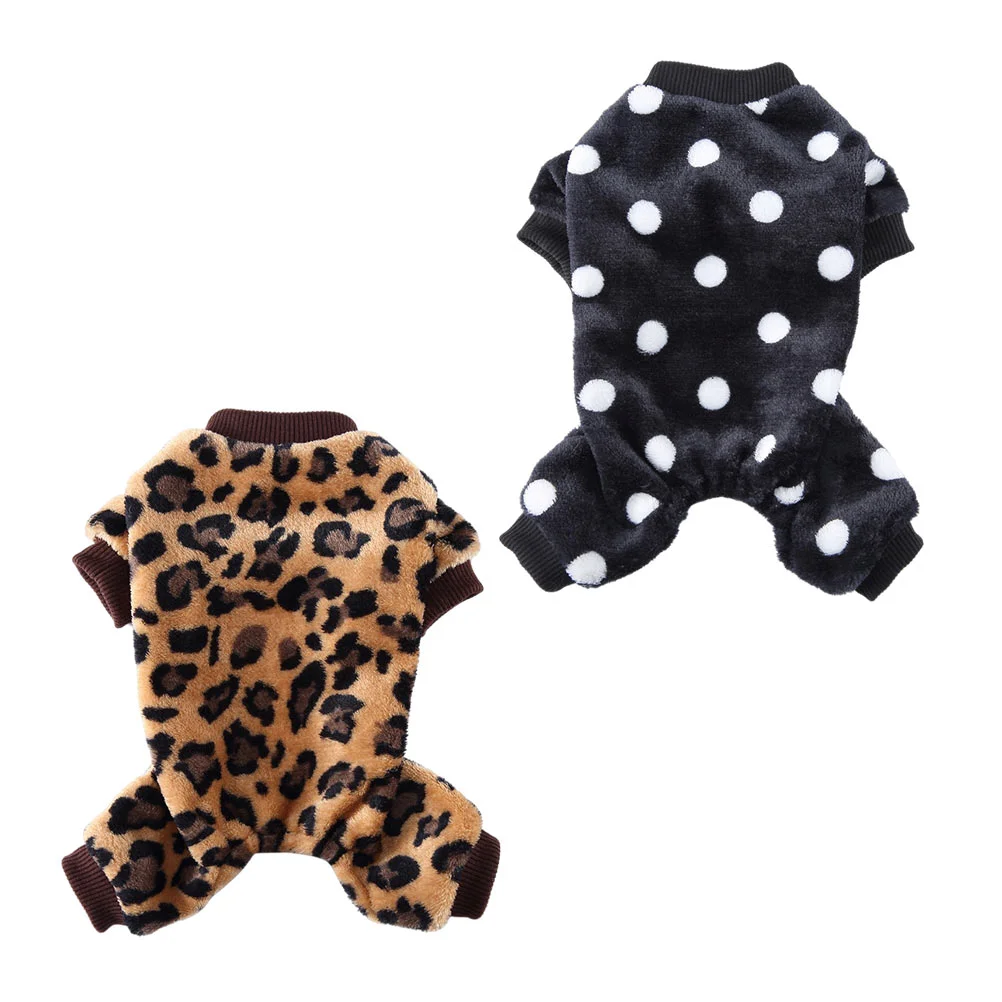 

2 Pcs Pet Pajamas Dog Sleepwear Warm Comfortable Breathable 4 Legs Clothes Polyester Baby Coat Christmas Decorative for Pets