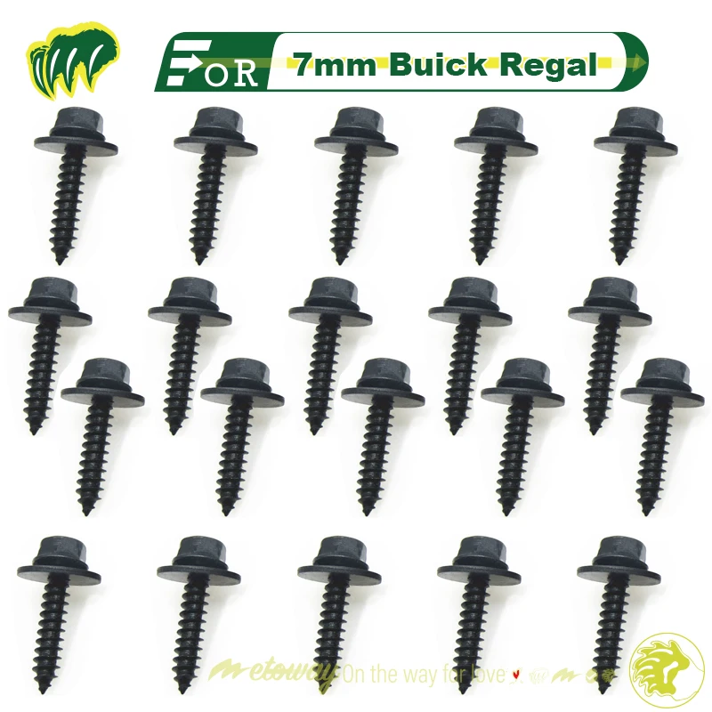 20pcs Screws Buckles For 7mm Buick Regal Center Console Screw Instrument Shift Lever Screw CD Player Screws Self Tapping Bolts