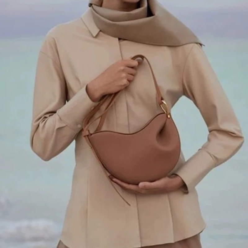 

2025 New Women's Unique Grained Leather Crossbody Pea Bag, Casual Top-Handle & hand-held armpit bag