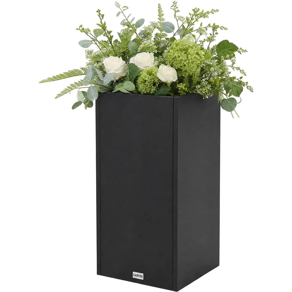 30 Inch Tall Narrow Planter Black Metal Minimalist Entry Decor Box Thick Matte Iron Sheet Upgrades Narrow Balcony Entrance Aesthetics