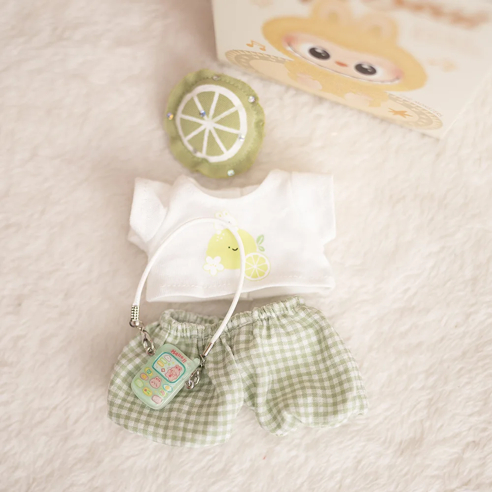 Ubranka dla lalek Labubus 17 cm, codzienna koszulka i spodnie, akcesoria do przebierania lalek, gra w przebieranie się na imprezę, zabawki DIY