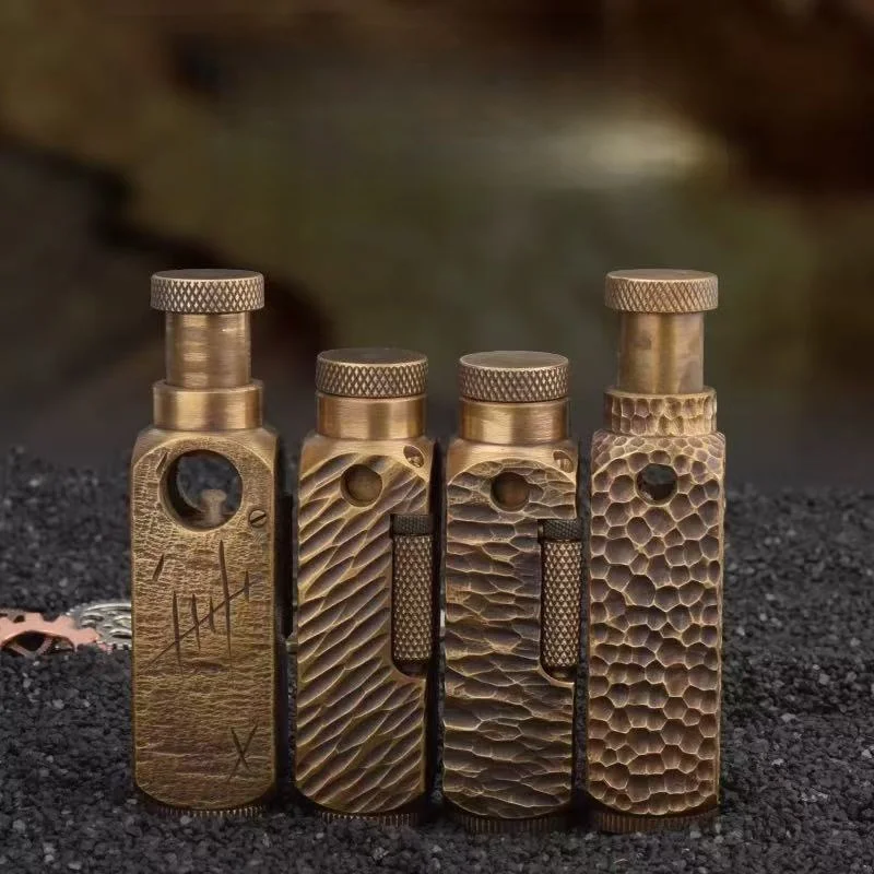 Hand-Made Brass Carved Trench  Lighter Flamidor Heavy Vintage  lighters Men's Smoking Gifts Collection