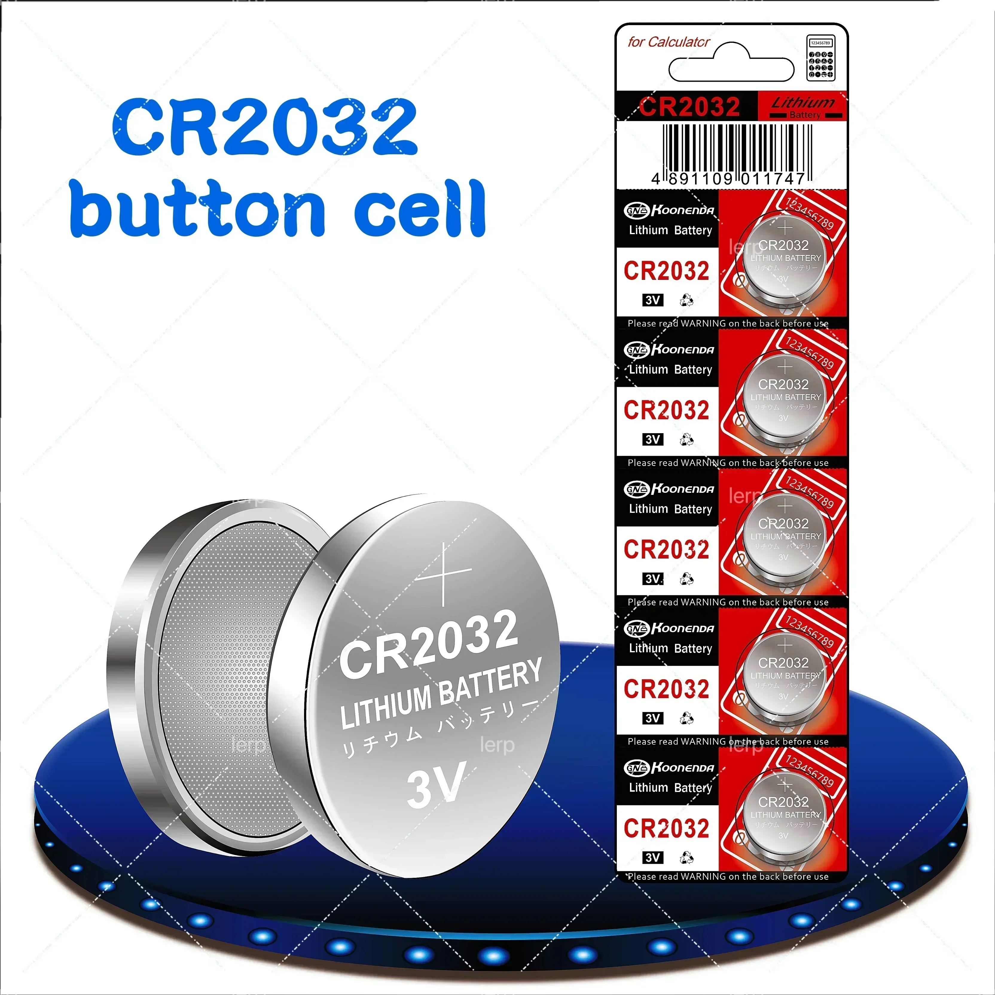 Button battery CR2032 3V, suitable for car remote control, anti-theft device, calculator, infrared device, selfie stick