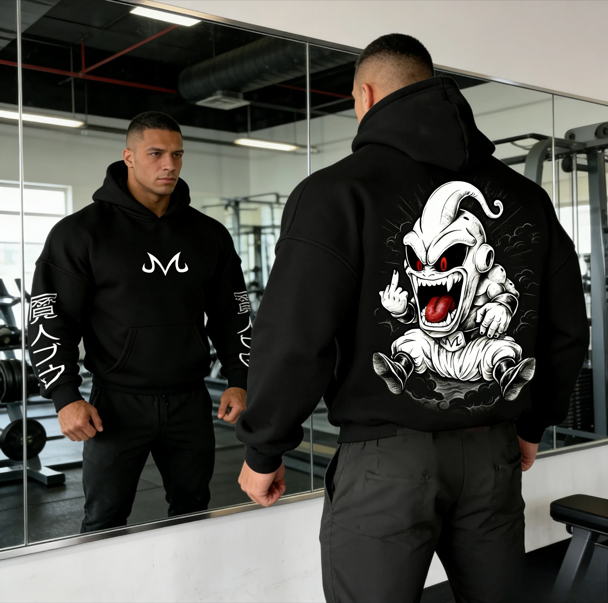 

Худи в стиле ретро-аниме Dragon Ball 2026, мужская худи из чистого хлопка с принтом Majin Buu, повседневная свободная спортивная модель в стиле Y2K