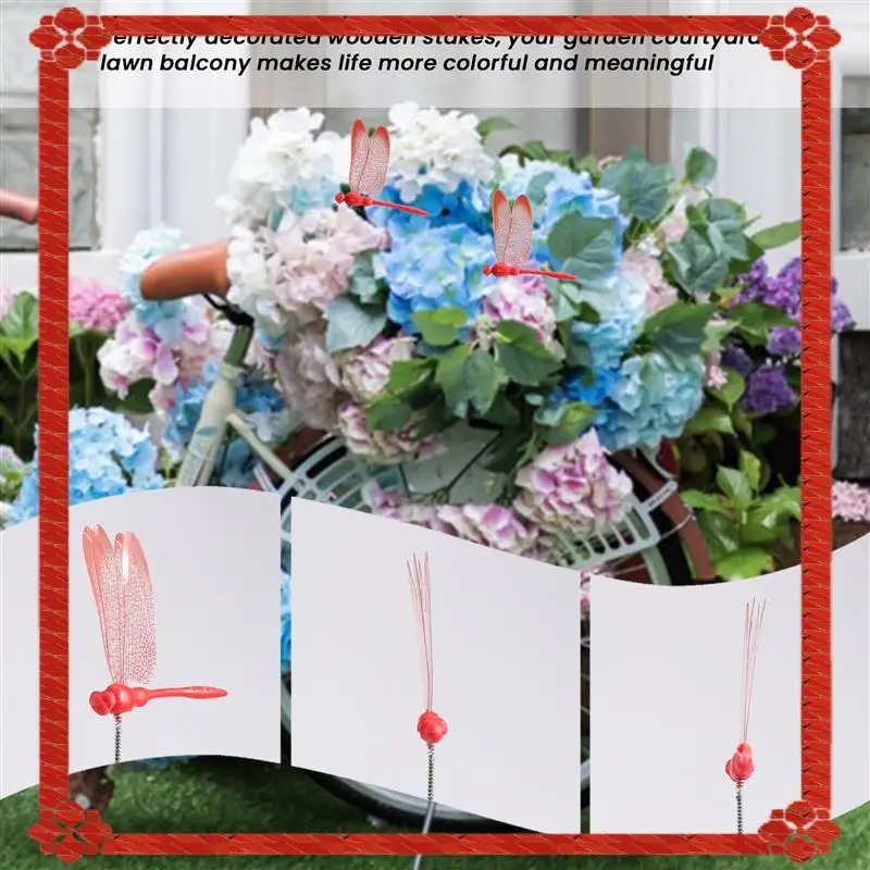 

24-Hour Delivery 12Pcs Artificial Dragonfly Butterflies Garden Decoration Outdoor Simulation Dragonfly Stakes Yard Plant Lawn De