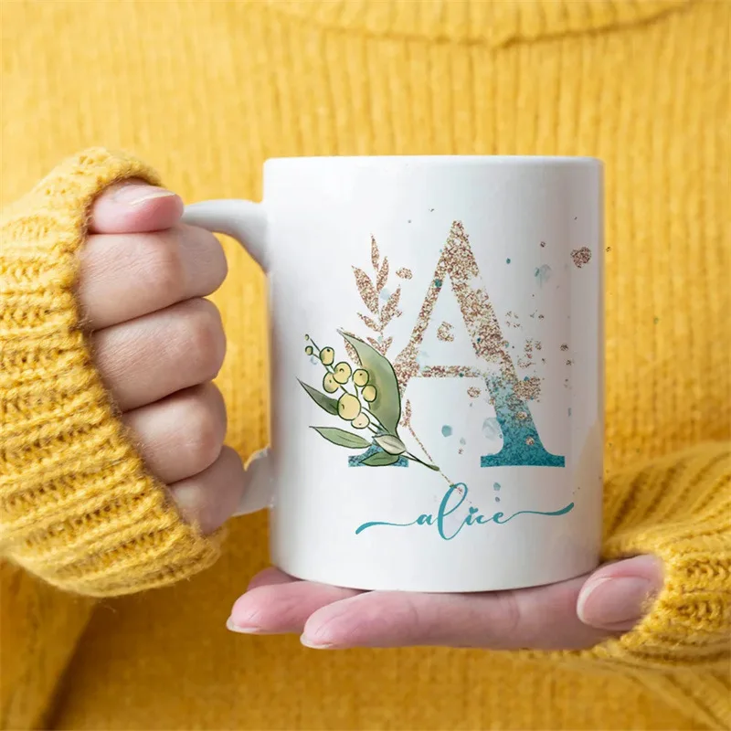 Factory direct sales Amazon hot-selling letter advertising cup household ceramic cup mug personalized office coffee cup