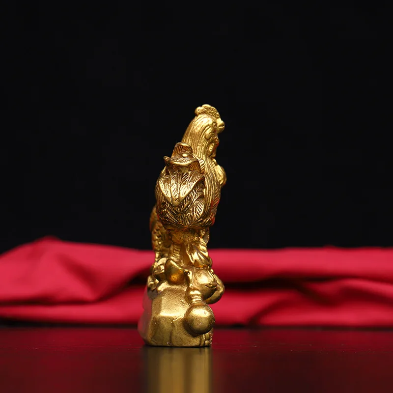 

Brass Rooster Ornament Copper Rooster Happiness and Prosperity Auspicious Zodiac Rooster Yuanbao Rooster Home Living Room Decora