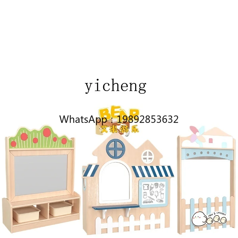 ZZ Kleuterschool Massief hout Eiken gemonteerde kast Boekenplank Hoekspeelgoedkast Hoekkast