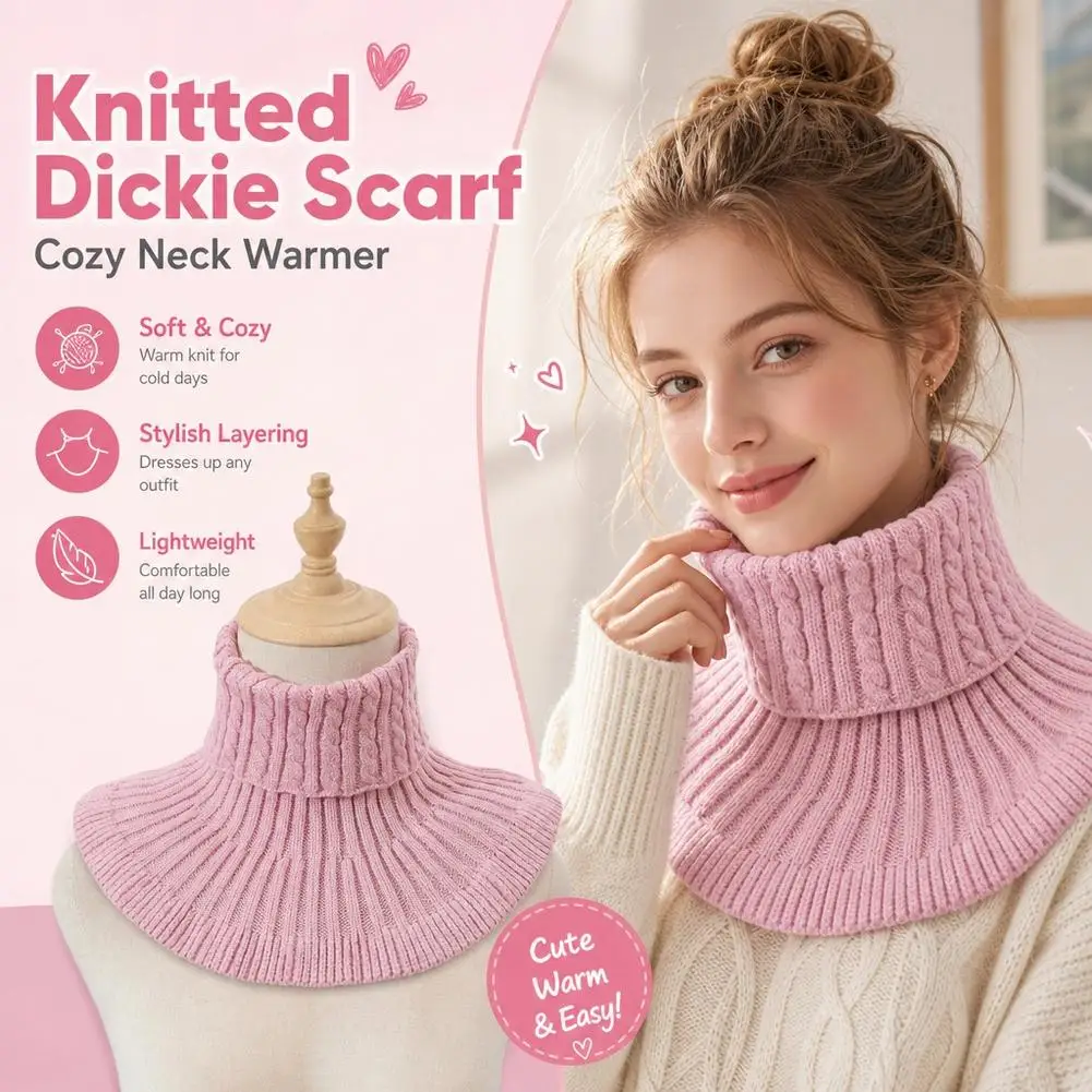 Detachable Cotton Knitted Turtleneck Collar For Women False Collar Fashion Warm Cover Head Neck Guard Collar Accessories