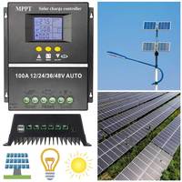100A MPPT Solar Charge Controller with LCD Display for 12V 24V 36V 48V Solar Panel and Dual USB Charging Ports