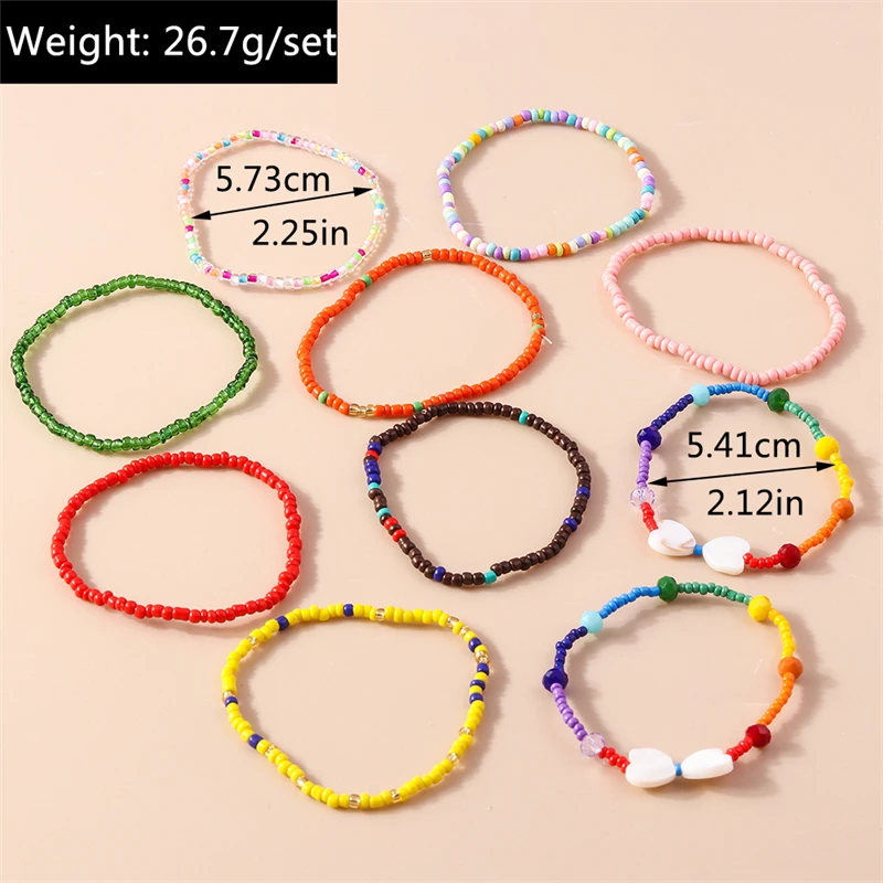 10 Stück/Set, bunte, handgefertigte Armbänder im Bohème-Stil für Damen und Mädchen, ideal als Schmuckgeschenk für Partys und Festivals. – Detail 3