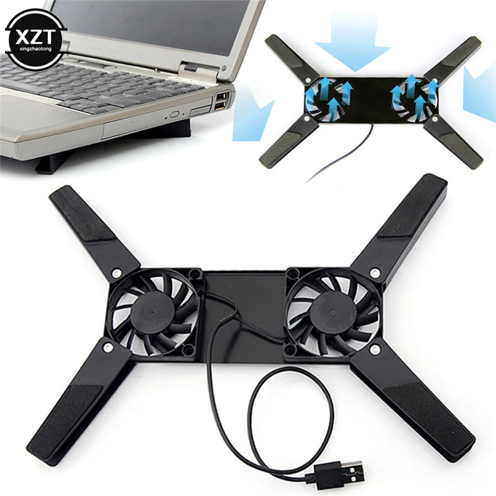 1Pcs Rotatable USB Fan Cooling Pad 2 Fans Cooler Notebook Cooler Computer Fan Stand for 10-17\