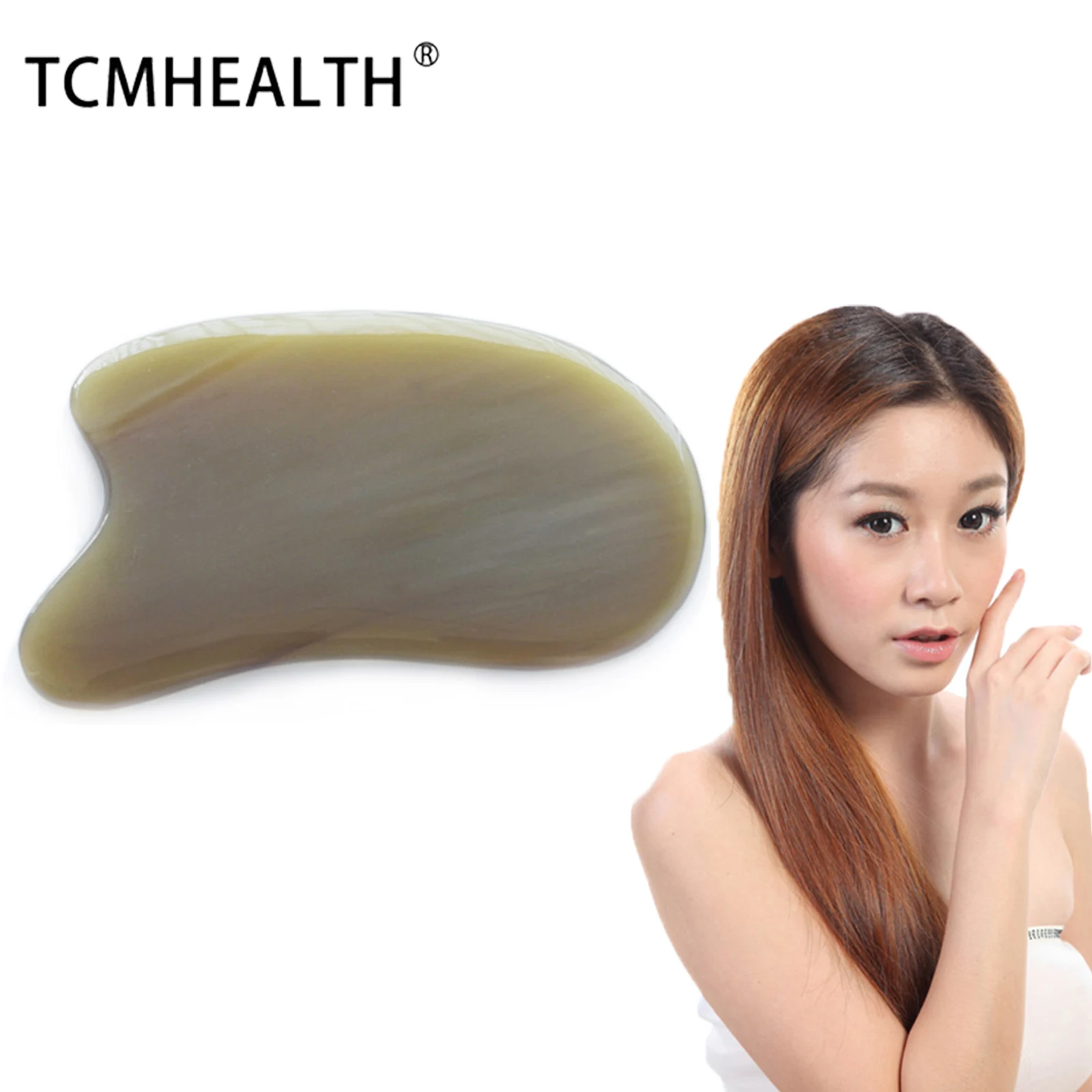 TCMHEALTH Natural OX Horn Gua Sha Board  Eye Facial Beauty Back Scraping Skin care Oil SPA Physio Therapy Tools Lift Neck face