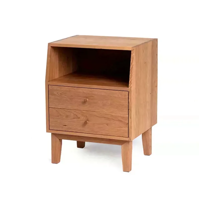 Low bedside table red oak cherry wood black walnut