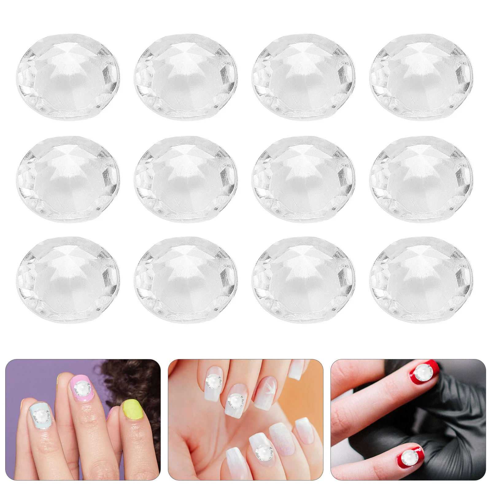 

2000pcs Transparent White Acrylic Fake Diamond Vase Fillers For Wedding Party Decorations Table Scatters Nail Art Crafts