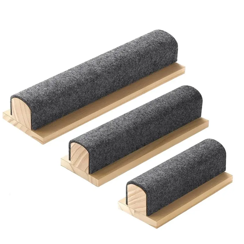 AAAN-Sewing Quilting Ironing Tool Wooden 3 Size Tailors Pressing Bar With Felt, 6.5" 9.5" 12"