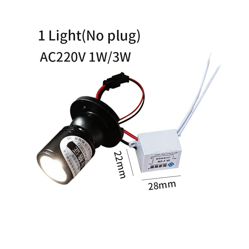 ไฟ LED โฟกัสสําหรับเพดาน AC220V 1W 3W ไฟหมุนสําหรับตําแหน่งบนพื้นผิวตู้หน้าต่างแสดงเคาน์เตอร์เครื่องประดับ