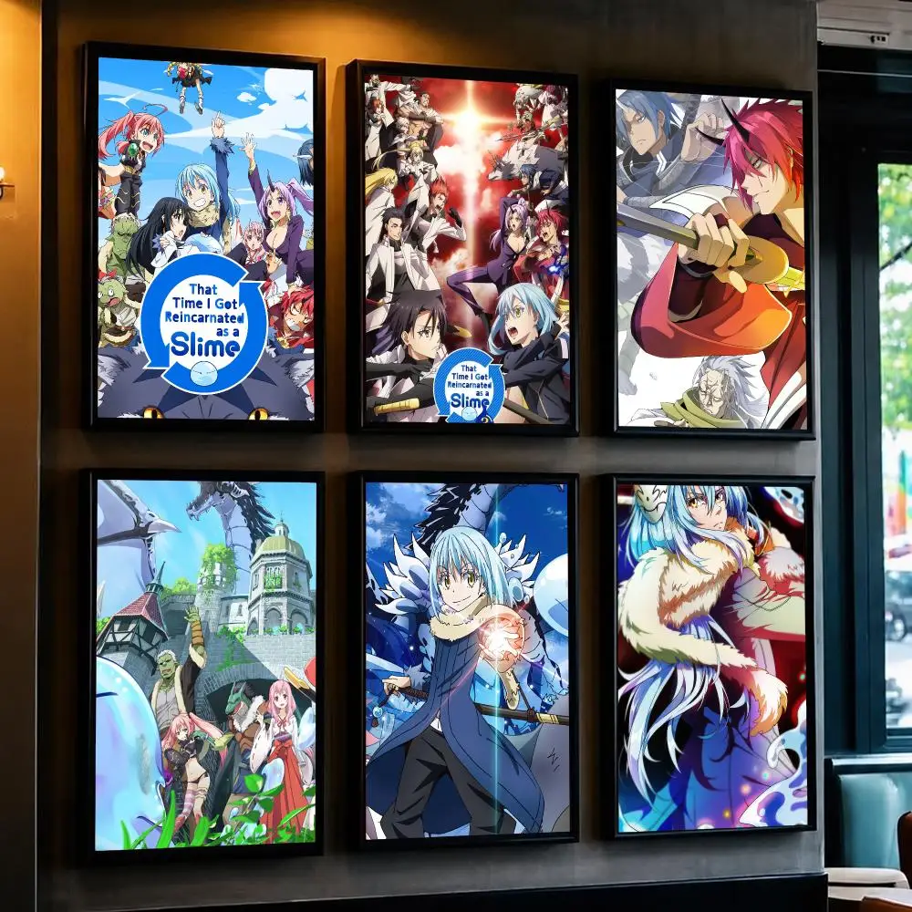 anime T-That Time I Got Reincarnated as a Slime-E Poster Decorative Wall Art Sticker for Cafe Office Bedroom and Living Room