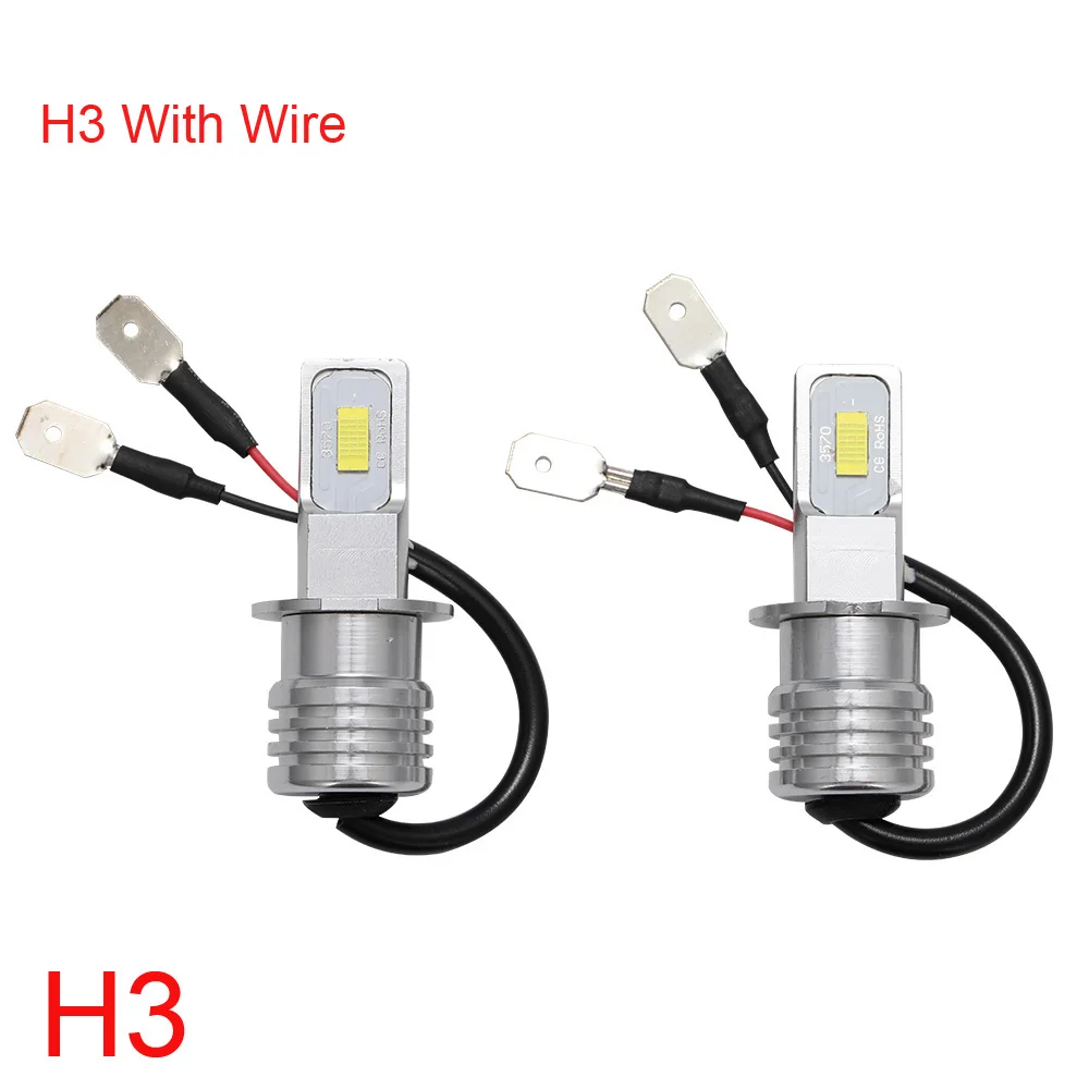 2 قطعة H1 لمبات 1:1 حجم 6500 كيلو أبيض مصباح LED فائق السطوع مصابيح الضباب سيارة LED المصابيح الأمامية الأمامية أبيض أصفر أزرق