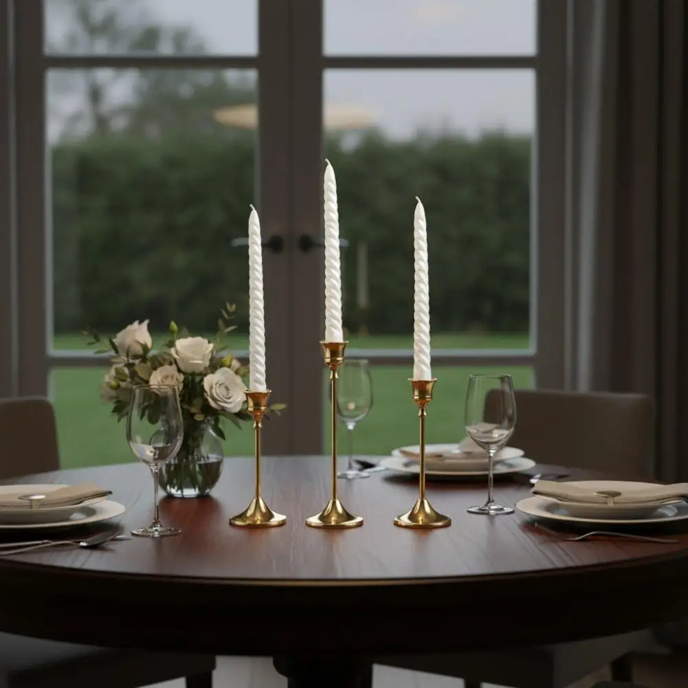 Familienparty-Kerzenhalter, Dekoration, elegante Kerzenhalter für Zuhause, Hotel, 3er-Set, Vintage-Kerzenhalter aus Metall und Aluminium
