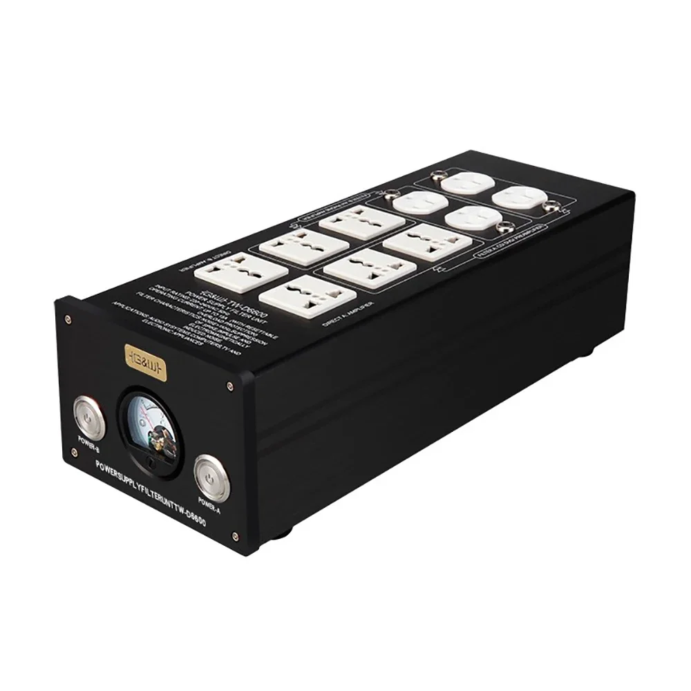 AC 220V Power Filter Surge Protector HiFi Audio Grade Noise Suppressor Purifier - Anti-Interference, Voltage Display