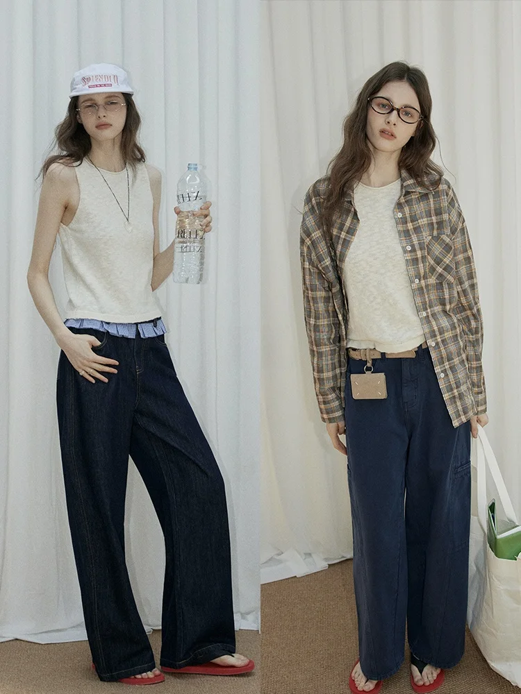 

Вязаный жилет Relez из чистого хлопка на бретельках для женщин: простой, с круглым вырезом, для многослойных образов, стройнящий, универсальный топ, модная внутренняя одежда