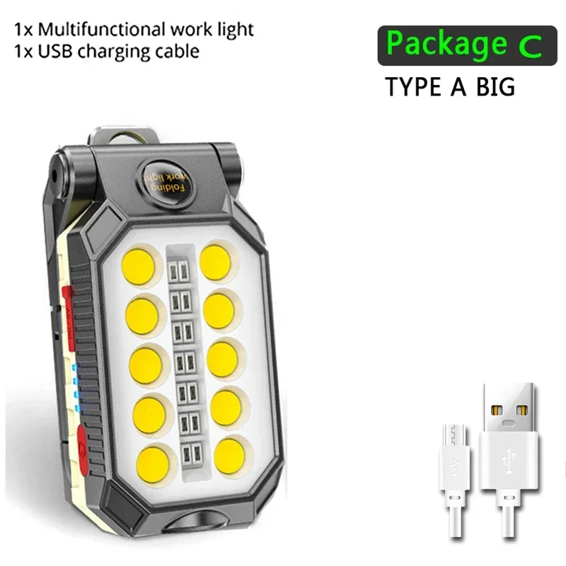 KDULIT 4000 mah Led Arbeit Licht Wiederaufladbare Super Helle COB Taschenlampe Mit Magnetische Tragbare Outdoor Camping Laterne Notfall Lampe 9
