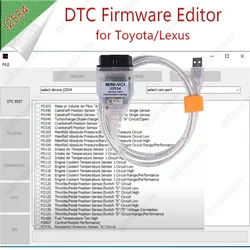 2024 for DTC Toyota Lexus Firmware Editor Mini Vci TIS Techstream V18 FTDI FT232RL OBD2 Diagnostic Cable