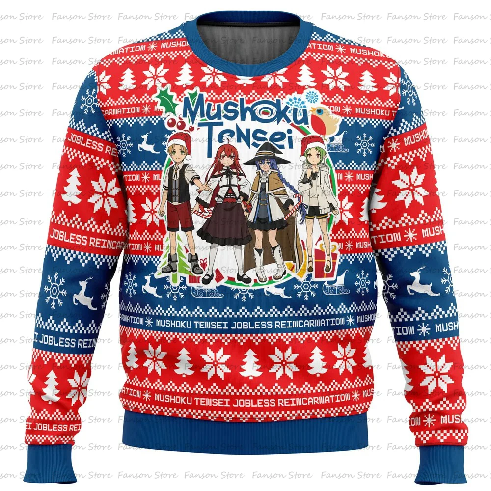 Christmas Joy Mushoku Tensei: Jobless Reincarnation Ugly Christmas Sweater Anime Women Men Pullover Top Couple Hoodie Sweatshirt