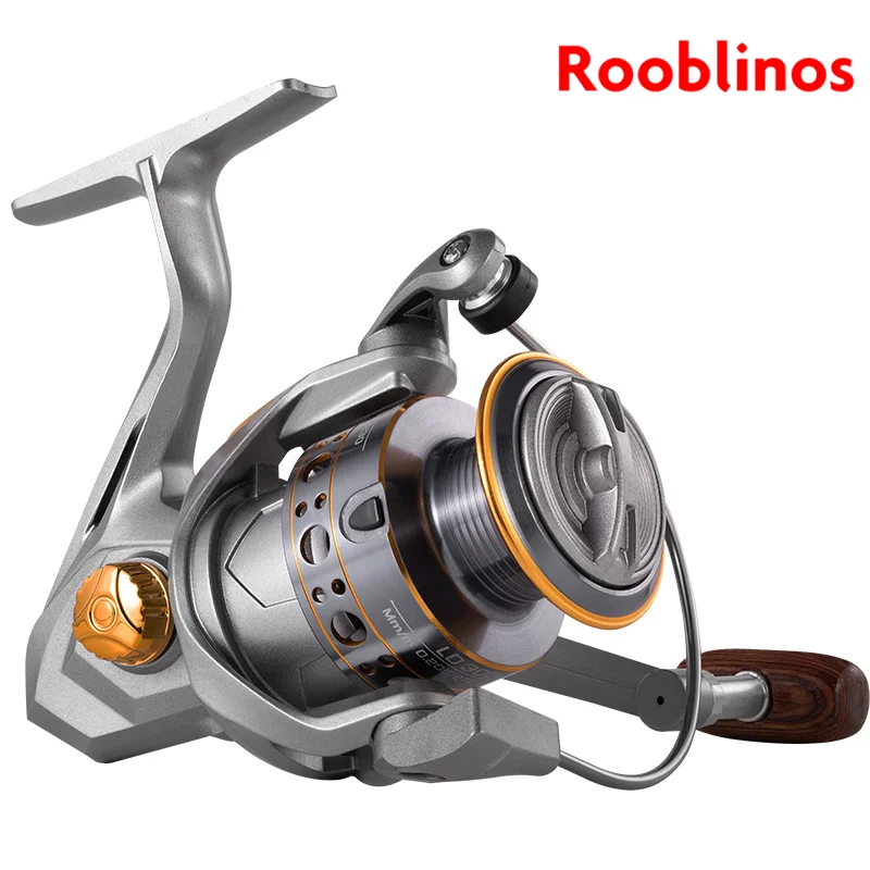 Rooblinos LD Spinning Fishing Reels For Saltwater Freshwater Metal Spool Left/Right Interchangeable Trout Carp Fishing Tackle