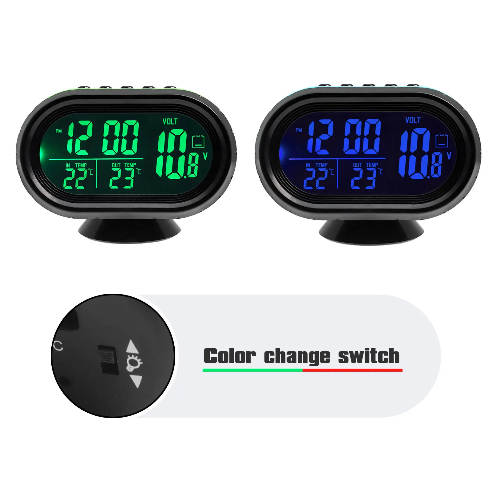 4 in 1 Digital Voltmeter 12V 24V Time Date Multi-function Car Temperature Clock Auto Temperature Monitor With Backlight Clock