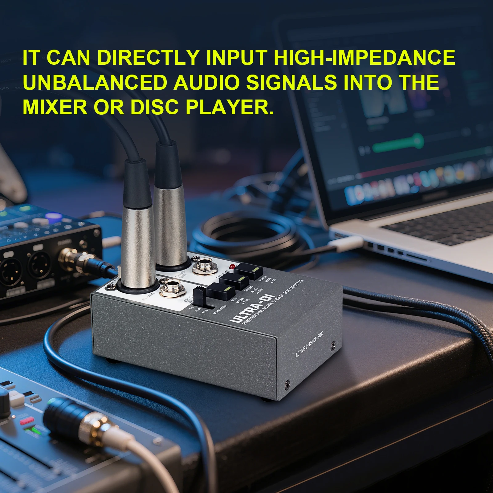 SD2 DI 박스 액티브 2채널 오디오 시스템 오디오 장비 일렉트릭 기타 및 스테이지 악기 프론트 DI 박스