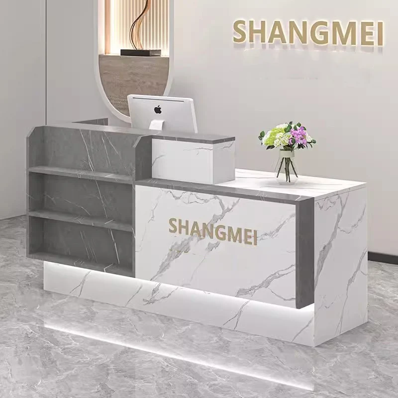 

Aesthetic Luxury Reception Desk Counter Decorations Beauty Office Reception Desk Counter Modern Storage Commercial Furniture