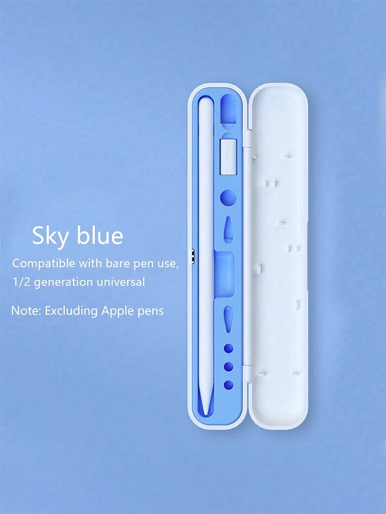 Anwendbar auf Apple Pencil Aufbewahrungshülle der 1./2. Generation, kapazitive Stylus-Schutzhülle mit Spitzenabdeckung und Adapter-Organizer