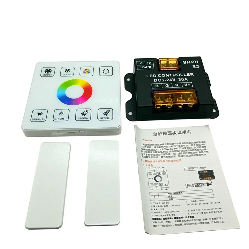 

5V 12V 24V 2.4G RF Switch Dimmer Control 86Touch Panel Remote For Controller Single Color/CCT/RGB/RGBW/RGBWC(RGB+CCT) LED Strip